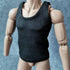 1/6 Custom Scale T-Shirt Sleeveless Vest Clothes for 12" Male & Female Action Figures (Black + White)