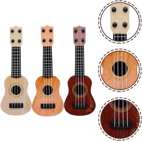 Zerodeko 3 PCS Classical Ukulele Instrument - Kids Toy Toddler Guitar with 4 Nylon Strings, Educational Musical Toy for