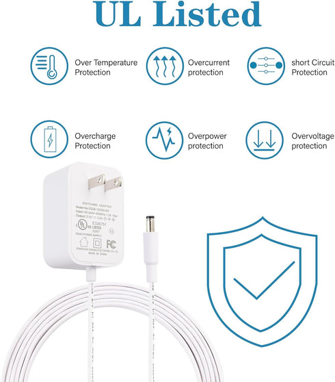 Baby Swing Power Cord Adapter, 12V Charger for Graco Soothe My Way, EveryWay Soother, Replacement Model K36V120300U