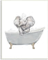 Stupell Industries Baby Elephant Bubble Claw Bathtub Safari Animal Bathroom