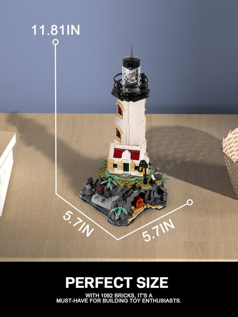 Set, Adults1092 GOTIMON Island Lighthouse Building Block Toy Gifts for Kids and PCS