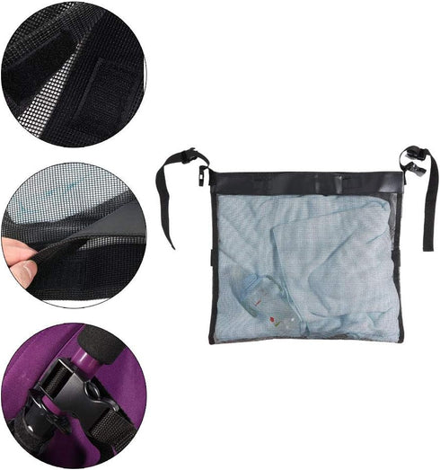 Universal Baby Stroller Organizer, Hanging Breathable Mesh Storage Bag, Side Sling Cargo Net for Wheelchair