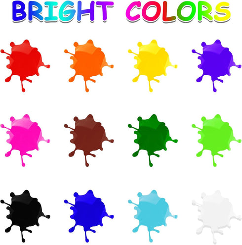 ABEIER Washable Finger Paint Kit for Toddlers, 12 Colors with Tools, Safe Non-Toxic Baby Paint for Kids 3+