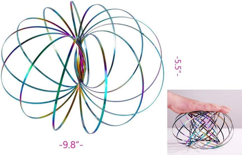 YOFOBU 9 Pack Flow Spinner Ring Arm Magic Spring Arm Flow Sculpture Ring Colored Magic Kinetic Spring Interactive