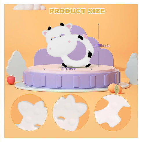 312 Silicone Baby Teether Ring for Months, BPA-Free Soft Teething Toy, Easy-Grip Cow Infant Teether for Boys and Girls