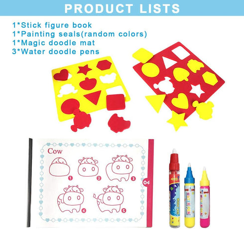 Magic Drawing Mat/Water Doodle Mats (31.4in x 23.6in) - Reusable Coloring Aqua Classic Mat with Magic Pen for Kids