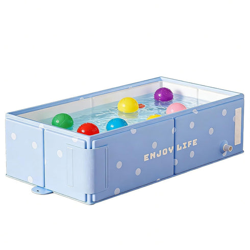 Generic Portable Kids Bathtub- PVC Folding Water Basin,No Assembly Required Shower Tub for