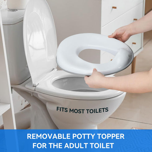 Rivermist Kids 5-in-1 Complete Potty Training Kit with Comfortable Toilet Seat, Non-Slip Step Stool, Interactive Reward