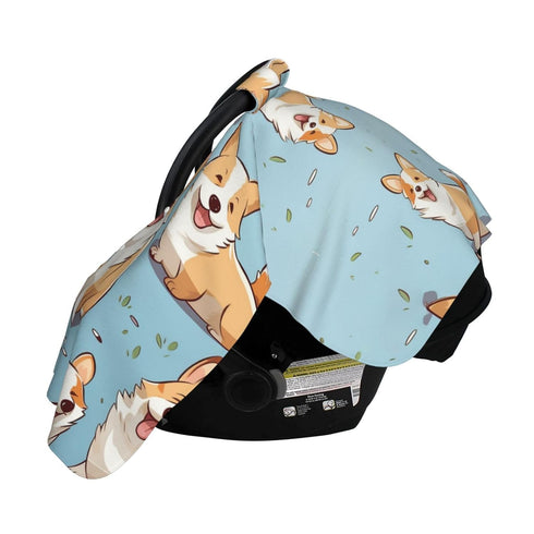 KKLWEGU Corgi Pattern Corgi Pattern Baby Car Seat Canopy Cover, Multi Use Breathable Nursing Breastfeeding Covers