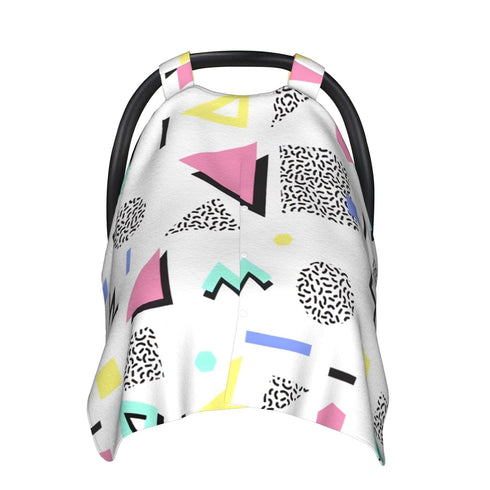 Hcpwzrf 80s 90s Retro Vintage Fashion Baby Car Seat Cover & Nursing Cover - Breathable Stretch Multi-Use Cover