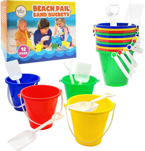 The Dreidel Company Beach Day Playsets (Pack of 12) 5.25" Sand Bucket
