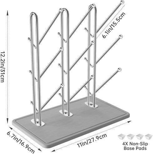 Countertop 9 NiHome Baby Bottle Drying Rack with Diatomite Base & Stainless Steel Frame, Foldable Organizer Holds
