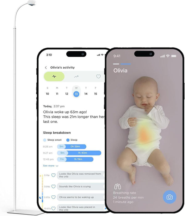 Luna 2.4GHz WiFi Baby Camera Monitor & Floor Stand, Sensor-Free Infant Breathing