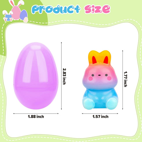 Gralima 24 Pack Easter Eggs Fillers with Animal Squishy Toys Inside Easter Egg Basket Stuffers Easter Egg Hunt Easter