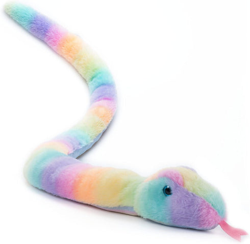The Petting Zoo Snake Stuffed Animal Plushie, Ombrez Rainbow Snake Plush Toy, 54 inches