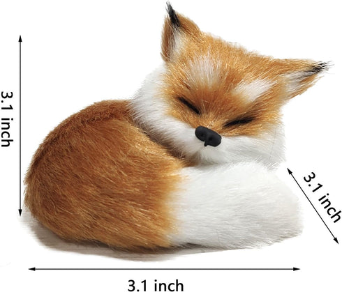 GUDVES Squatting Brown Fox Toy Model, Simulation Fox Home Decoration with Static Action Figures