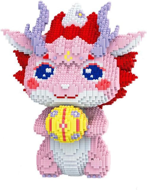 HONLANCH Animal Pink Dragon Micro Building Blocks Set - 13500PCS Gift for Adults and Kids