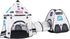 JOYIN White Rocket Ship Pop Up Play Tent - Kids Indoor Outdoor Spaceship Tent Set with Tunnel and Playhouse