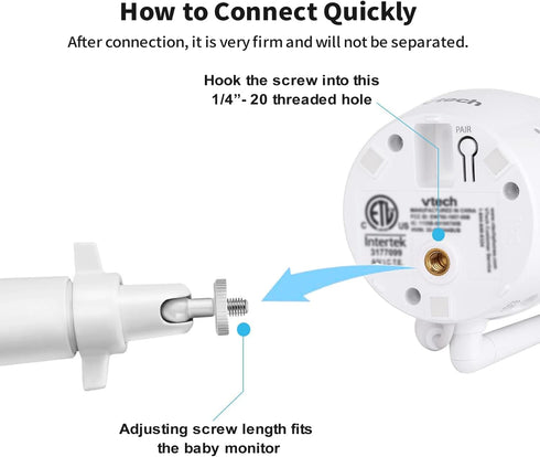 HB65/HB6550/HB6558/HB66/HB248, SM935E/SM650/Bonoch/ChildsFarm/Eufy Universal Baby Monitor Wall Mount Holder, Compatible