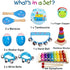 Kids Musical Instruments Sets, 12pcs Wooden Percussion Instruments Toys Tambourine Xylophone for Kids Playing Preschool Education, Early Learning Musical Toys for Boys and Girls Gift (Blue)