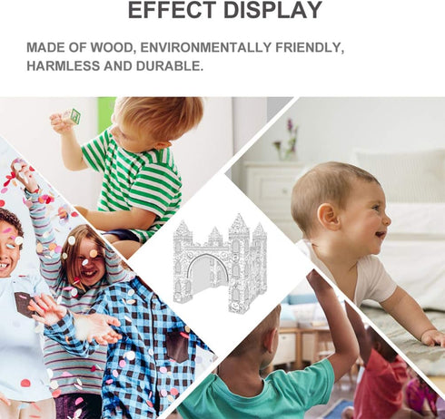 1 Set 3D EXCEART Colorizing Castle Paper Fairy Tale Castle Paintable Cardboard Castle Kids Art Craft Supplies