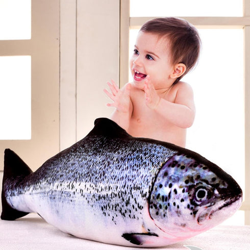 24 Inch Simulation Fish Plush Toy - Soft Fish Cushion Pillow, Stuffed Animal Toy for Cats or Kids