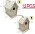 FBIRDY 12pcs DIY Unfinished Wooden Birdhouses: Wooden Bird House for Crafts and Arts Paint to Build (12pcs)