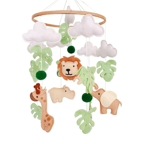 Safari Baby Mobile, Jungle Mobile for Crib, Crib Mobile for Boys and