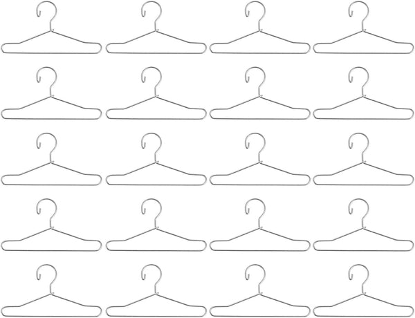 20 Pcs Metal Doll Clothes Hanger for Doll Outfit Wardrobe Accessories, 65mm Silver Gown Dress Hanger