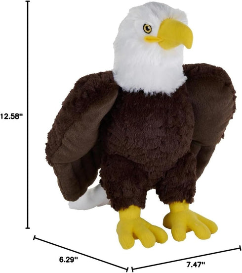 12 Inches, Wild Republic Cuddlekins Eco Bald Eagle, Stuffed Animal, Plush Toy, Fill is Spun Recycled Water Bottles, Eco