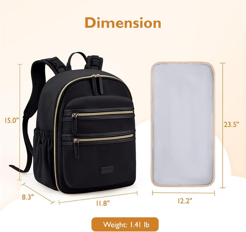 mommore Neoprene Mini Diaper Bag Backpack for Newborn, Small Travel Baby Bag with Insulated Pockets