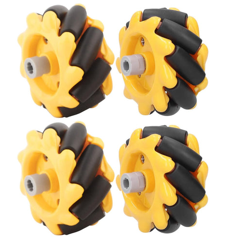 Mecanum Wheel 48mm Omni Directional Electric Motors Parts for Smart Robot Car Accessories DIY Components, 2 Pairs.