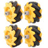 Mecanum Wheel 48mm Omni Directional Electric Motors Parts for Smart Robot Car Accessories DIY Components, 2 Pairs.