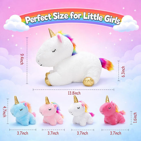 0 1 2 3 4 5 6 7 8+ Mommy 4 Tummy, Set, KMUYSL Toys for Girls Ages Years - Unicorn Stuffed Animal with Baby Unicorns