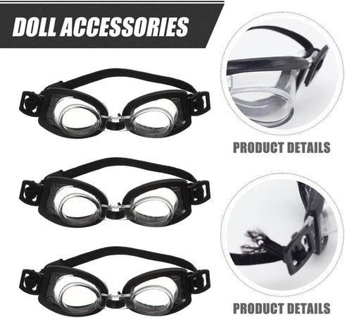 Toyvian 4Pcs Miniature Swimming Goggles Dollhouse Swim Goggle Accessories for Kids