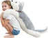 39.3 Inch Jumbo Husky Stuffed Animal, Giant Wolf Dog Plush Toy, Soft Kawaii Puppy Pillow, Gift for Kids