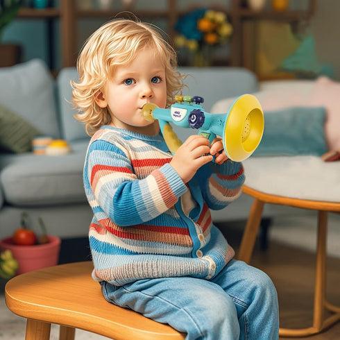Generic Set 2 3 4 5 Toddler Musical Instruments Toy, Trumpet, Harmonica, Recorder Flute for Kids Baby, Musical Toys
