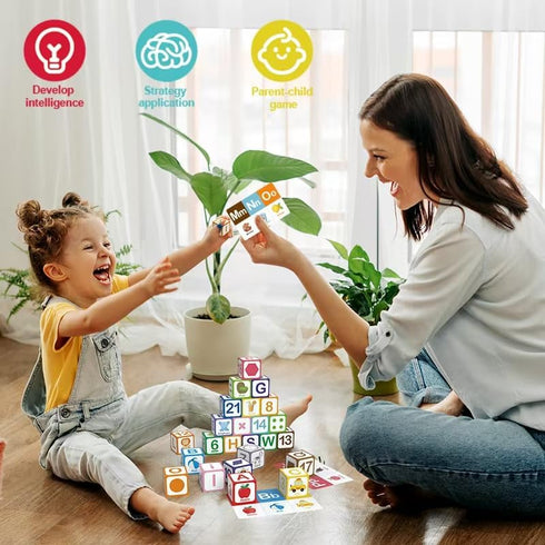 oeleofybb Set Children's Multiple Activity Toys Educational Alphabet Building Blocks