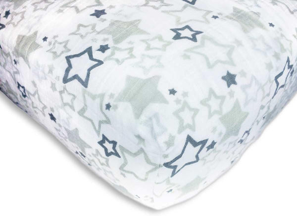 SwaddleDesigns Softest Cotton Muslin Fitted Crib Sheet/Toddler Sheet for Baby Boy &