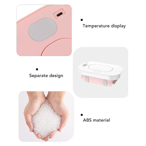 YUEHISY Baby Wipes Warmer, Larger Capacity Wipe Dispenser While Retaining Water, USB Powered,Available in White