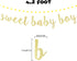 LINGTEER Sweet Baby Boy Gold Glitter Bunting Banner, Perfect for Baby Shower First Birthday Decorations