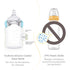 Yooforea Silicone Coated Glass Baby Bottle, 0M+ Slow Flow Nipple, Wide Neck, Medical-Grade Silicone Coating, 2 Pack, 3