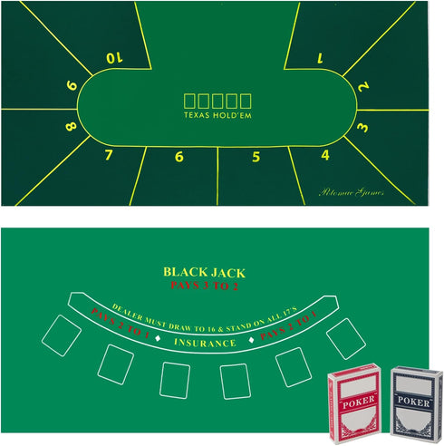 Potomac Collection Poker Table Topper Blackjack Set play Casino Games using the Texas Holdem