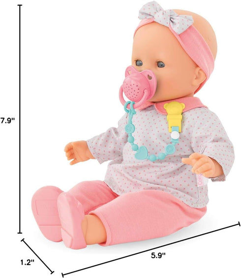 Corolle Baby Doll Pacifier with 15 Sounds for 14" Baby Dolls, Pink/Blue