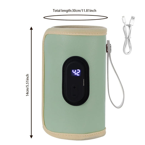 BEAHING 18W Portable Bottle Warmer Quick Heating Baby Bottle Warmer Temperature Adjustable USB Baby Bottle Heater