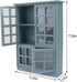 1/12 Dollhouse Furniture Miniature Display Shelf Bookshelf Storage Cabinet for Living Room Kitchen Room (Blue)