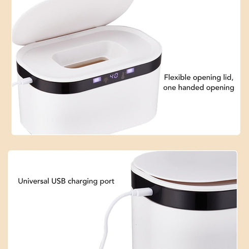 HEEPDD 3 Settings 40C 60C Baby Wipe Warmer, Temperature to with LED Display and Night Light, Large Capacity Portable
