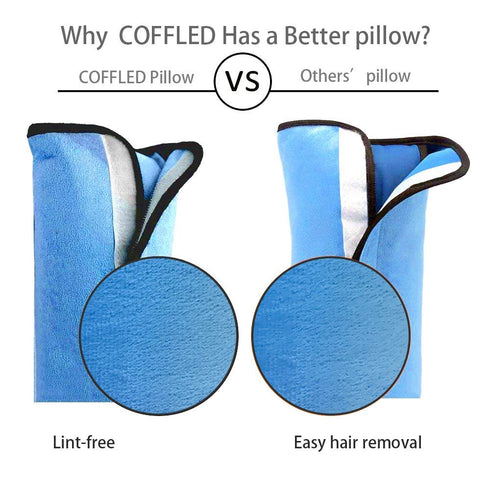 2PC Blue Seat Belt Pillow for Kids - Carseat Pillow Protector for Toddler Travel and Kids Seat Belt Covers