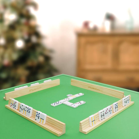 Set 8, Games13.97 2 1.18 Inches Domino Racks of Mexican Train Dominoes Trays, Wooden Domino Holders for Mexican Train