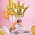 14PCS Gold Foil Crown Balloons for Birthday, Wedding, Party, Baby Shower Decorations - 4 Giant & 10 Mini Size